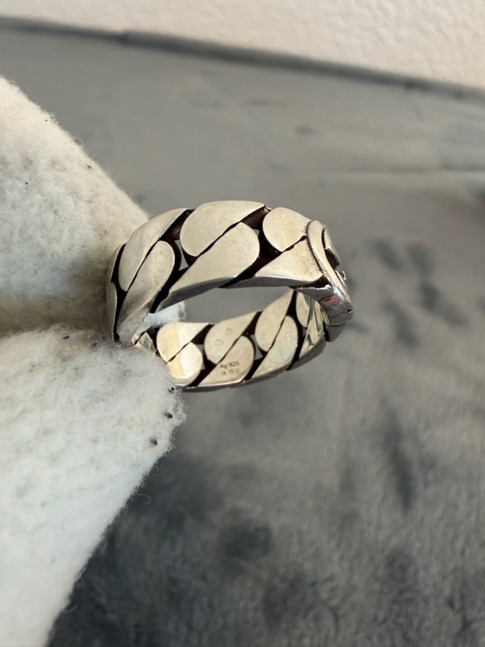 Brand New Gucci Interlocking G Gourmette Silver 925 Ring Sz 16 (US 7.5) - Picture 7 of 10